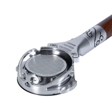 Premium 58mm Bottomless Espresso Portafilter – Rosewood Handle & Stainless Steel Design